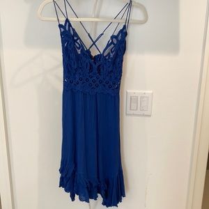 Free People Adella slip dress. Blue. Medium.